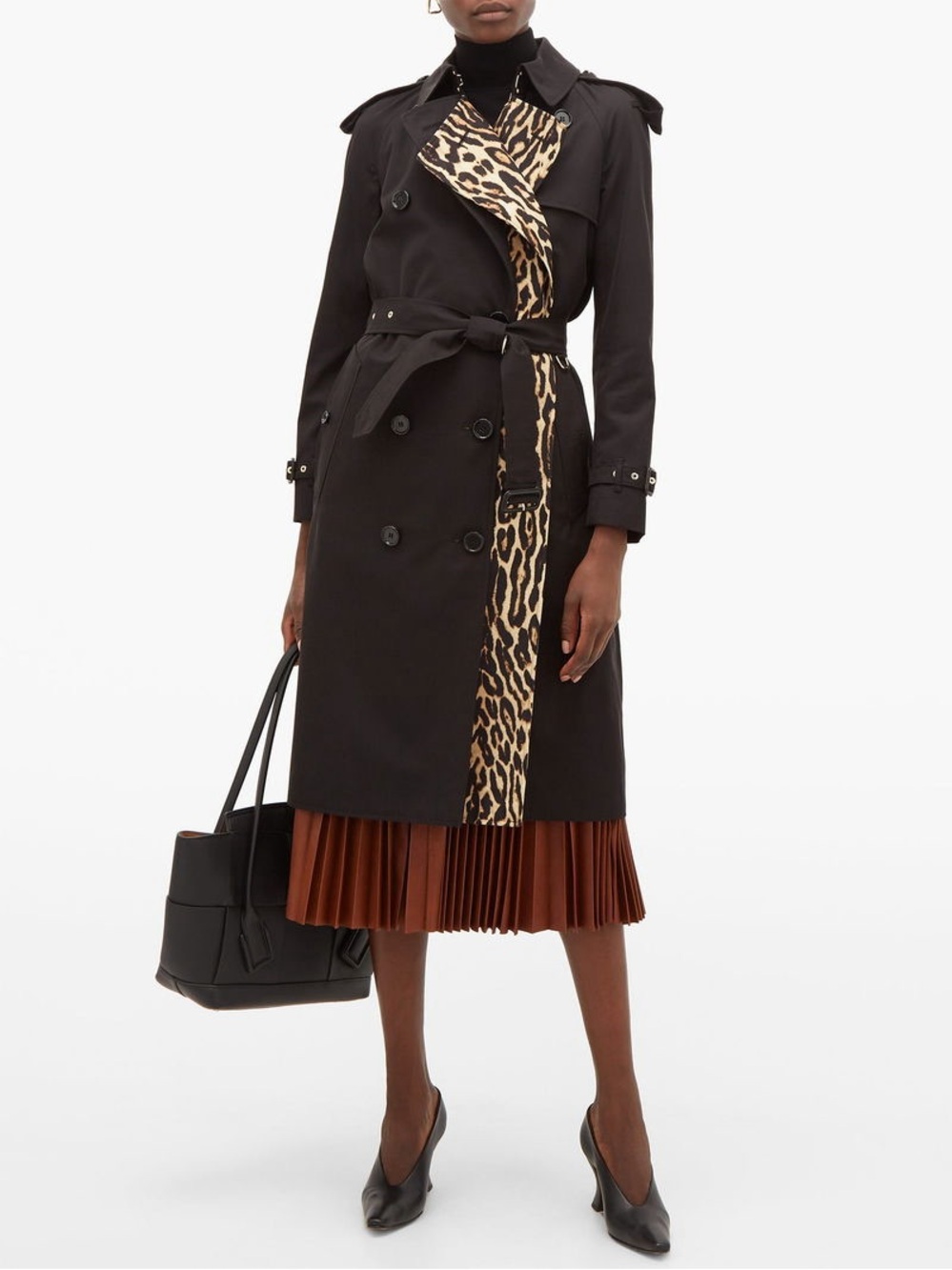 RARE NWT Burberry Leopard Print Bridstow Cotton Gabardine Trench Coat UK4 US2